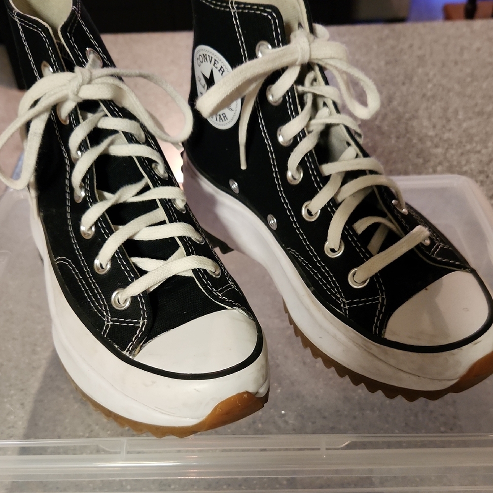 Converse Black and White Platform High-Tops